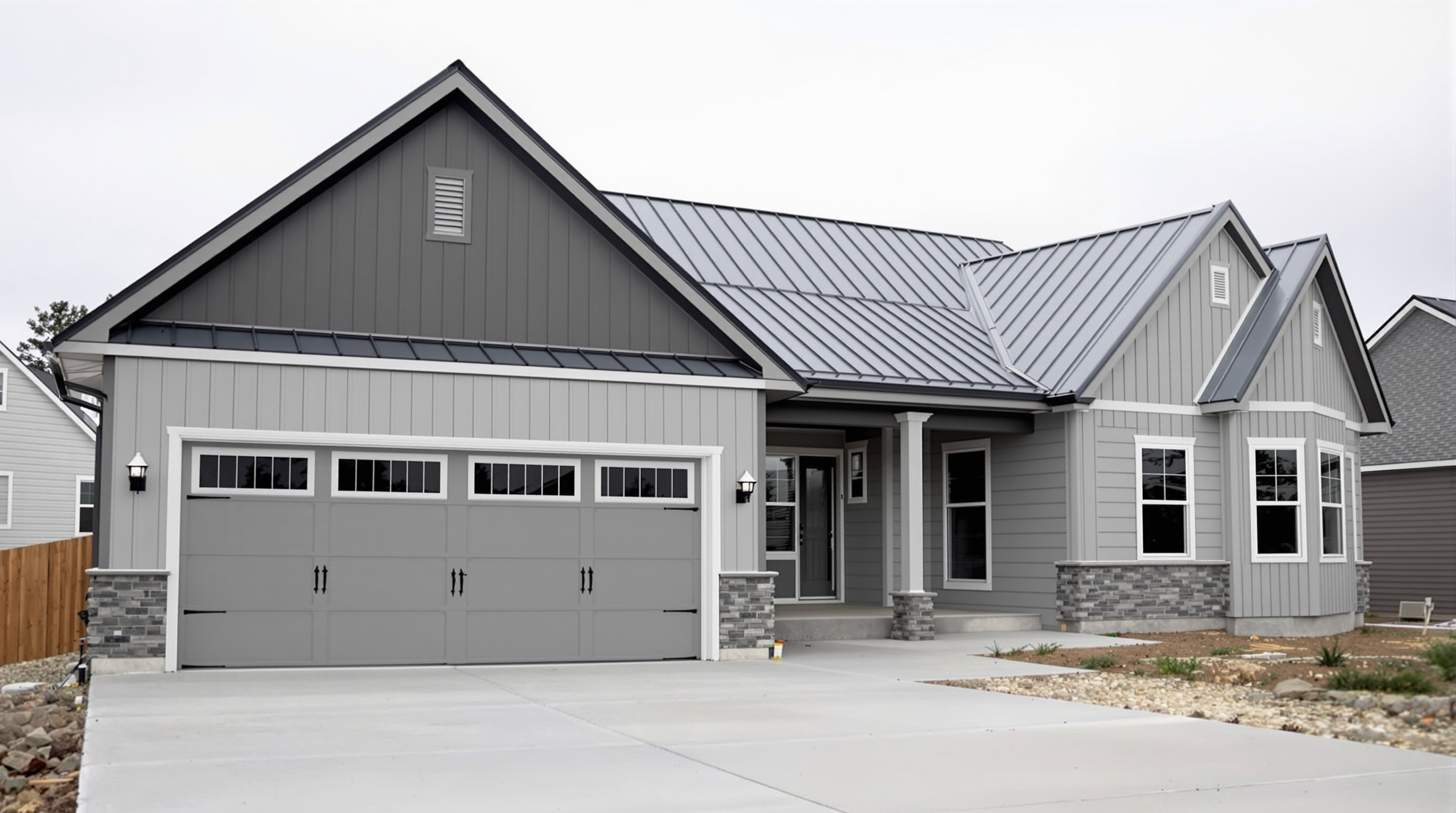 Newly installed residential roofing